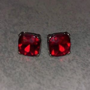 Large Red/Gold Gem Earrings